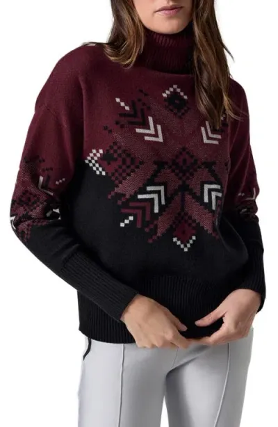 Alp N Rock Snowflake Ellis Organic Cotton Blend Turtleneck Sweater In Burgundy