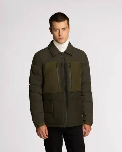 Alpenhaus Berdiac Lightweight Transitional Mixed Media Quilted Jacket In Moss