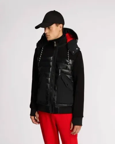 Alpenhaus Nimbus Lightweight Mixed Media Hybrid Bomber Jacket In Black