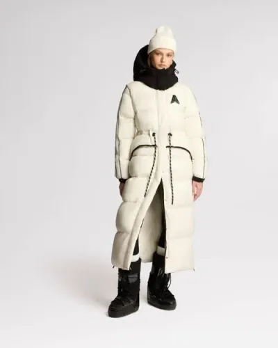 Alpenhaus Tingwick 2-in-1 Maxi Puffer With Removable Sleeves In Snow-white