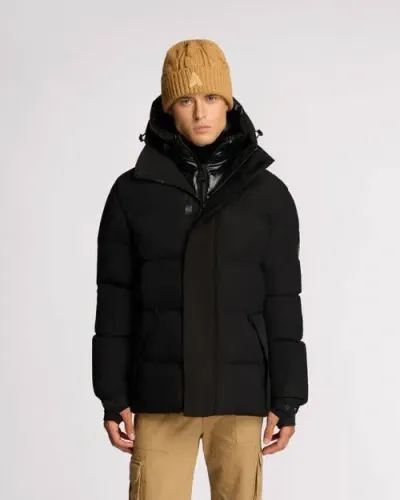 Alpenhaus Virterre Expedition Puffer With Contrast Double Hood In Black