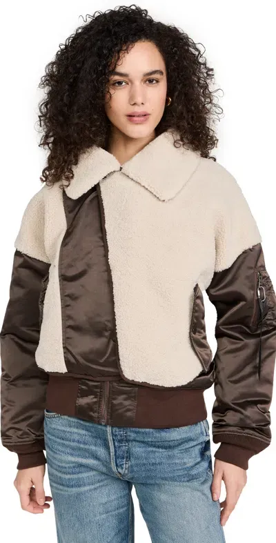 Alpha Industries B-15 Sherpa Hybrid Bomber Jacket Chocolate