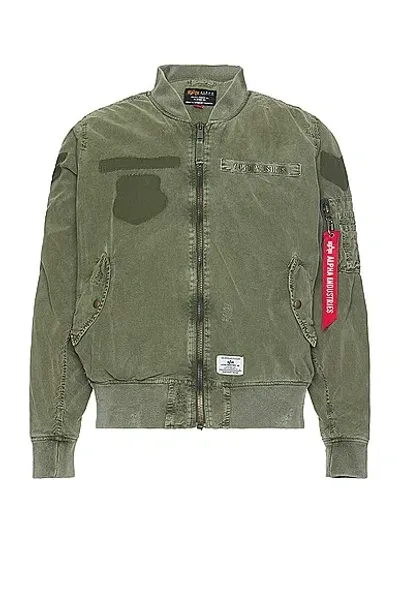 Alpha Industries L-2b Rip And Repair Flight Jacket In Og-107 Green