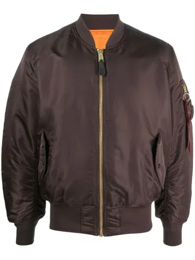 Alpha Industries Ma-1 Bomber Jacket In Brown