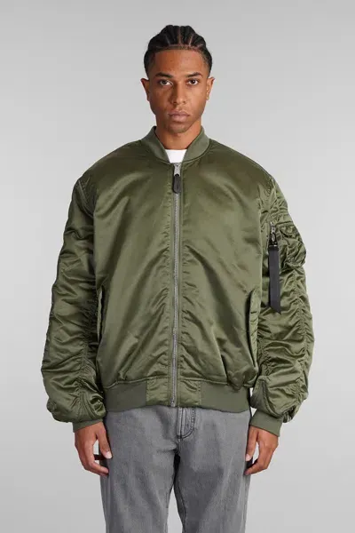 Alpha Industries Ma-1 Uv Bomber In Green Nylon