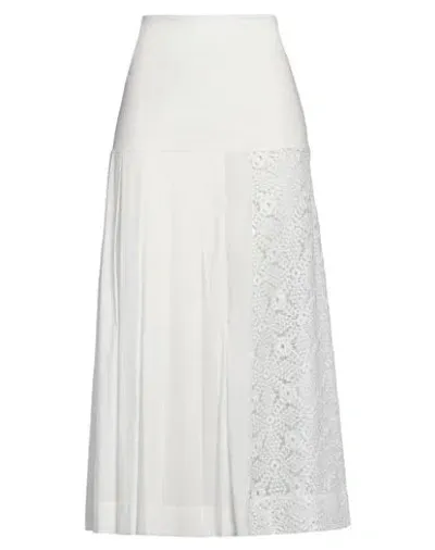 Alpha Studio Pleated Midi Skirt In White