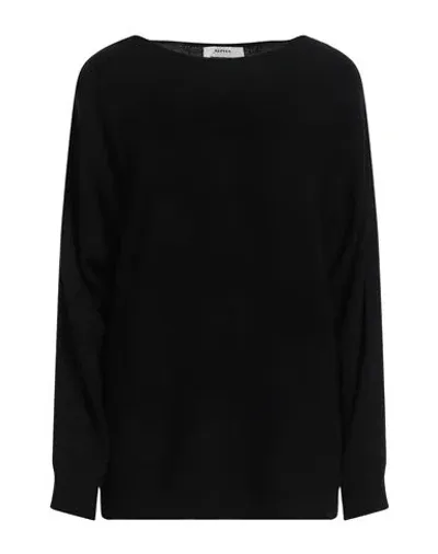 Alpha Studio Boat Neckline Pullover In Black