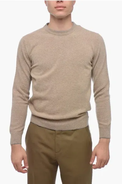 Altea Crew Neck Icon Virgin Wool Sweater With Contrasting Patches In Neutral