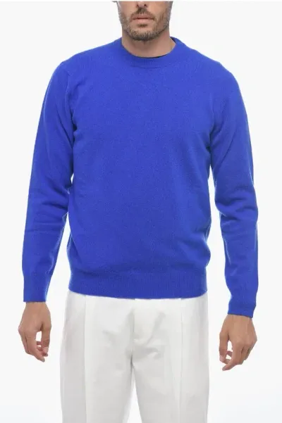 Altea Crew Neck Lunetta Virgin Wool Sweater In Blue