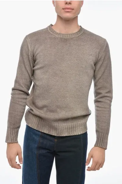 Altea Crew Neck Virgin Wool Sweater In Gray