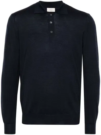 Altea Knitted Polo Shirt In Dark Blue