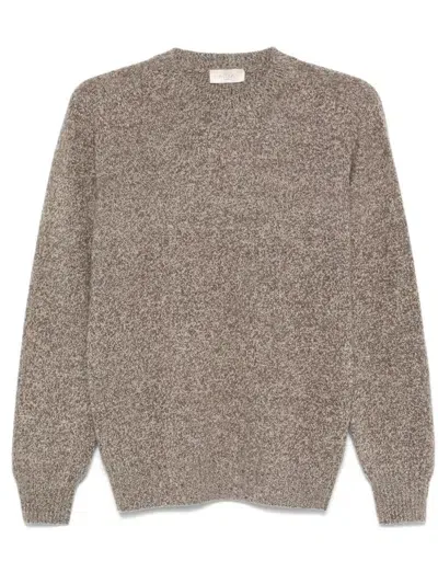 Altea Mélange-effect Sweater In Brown