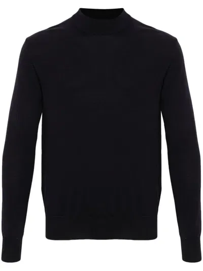 Altea Mock-neck Wool Sweater In Blue