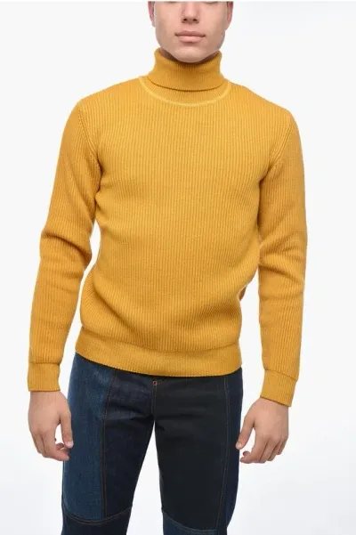 Altea Ribbed Turtleneck Sweater In Yellow