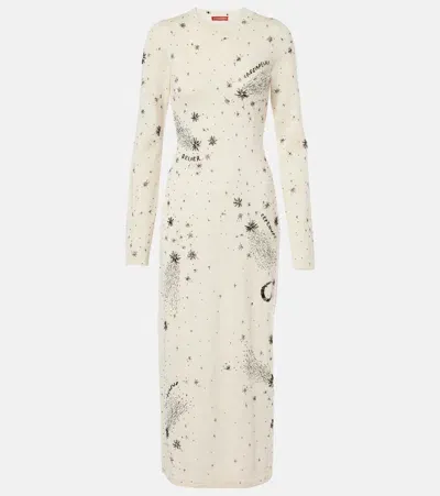 Altuzarra Ellima Printed Wool And Silk Maxi Dress In White