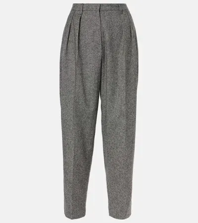 Altuzarra Emmett Wool Tweed Tapered Pants In Black