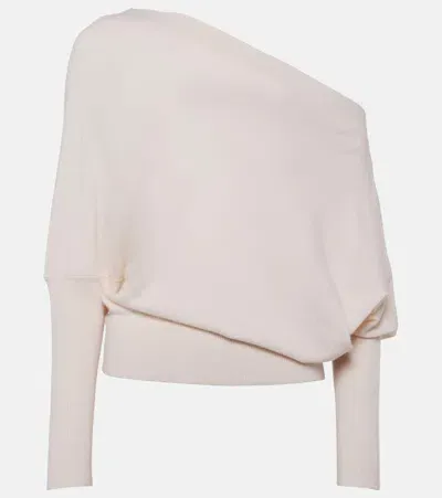 Altuzarra Grainge Off-shoulder Cashmere Sweater In White