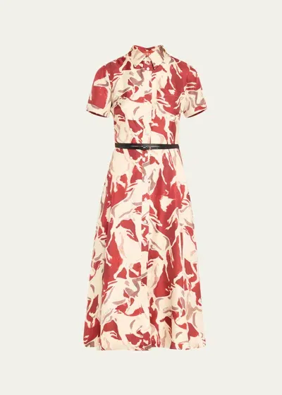 Altuzarra Kiera Floral Print Button-front Shirtdress In Grenadine