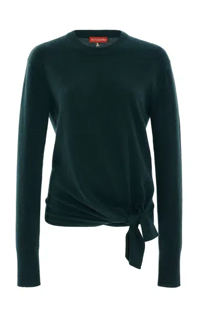 Altuzarra Nalini Tie-detailed Cashmere Sweater In Green