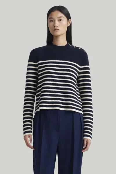 Altuzarra Corteo Crewneck Sweater In Navy/ Ivory