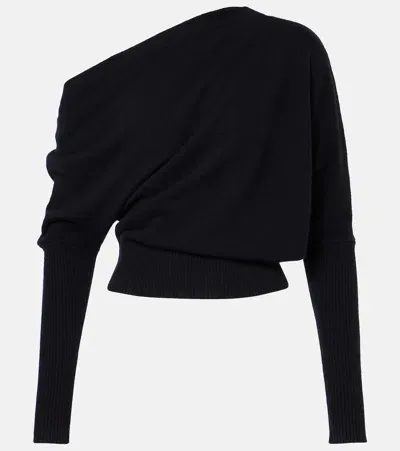 Altuzarra Paxi Off-shoulder Cashmere Sweater In Black