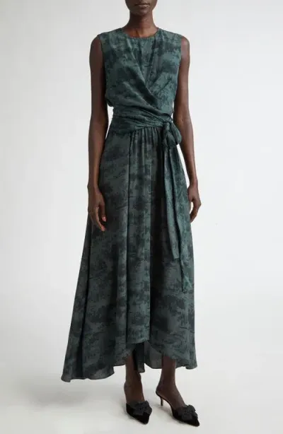 Altuzarra Penny Print Silk High-low Maxi Dress In Rosemary