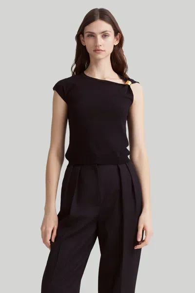 Altuzarra Rinaldi Gathered-shoulder Sleeveless Top In Black