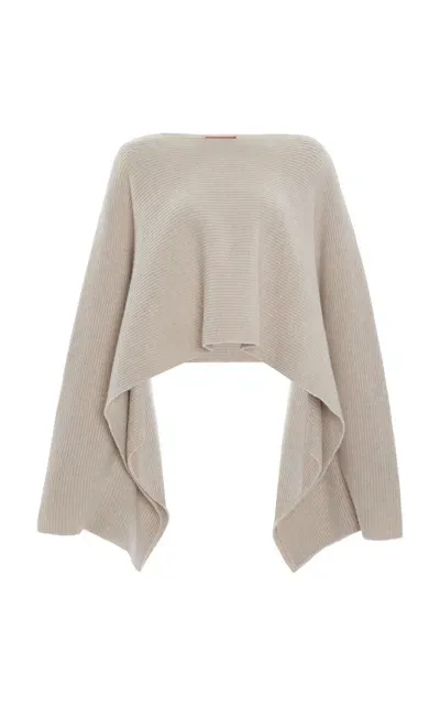 Altuzarra Trip Draped Wool-cashmere Sweater In Taupe