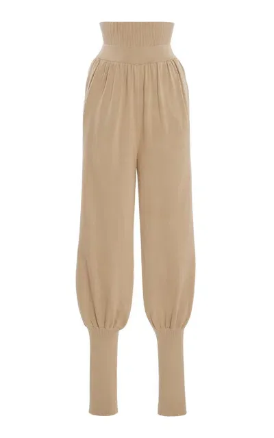 Altuzarra Xander Silk-cotton Knit Pants In Tan