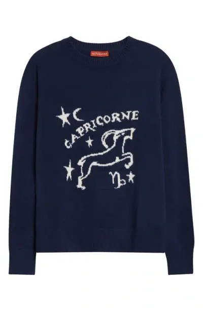 Altuzarra Zodiac Intarsia Virgin Wool Crewneck Sweater In Blue