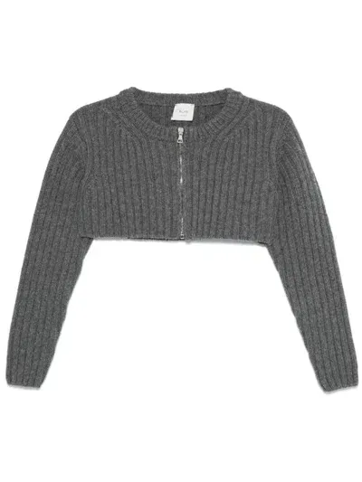 Alysi Cropped Cardigan In Grey