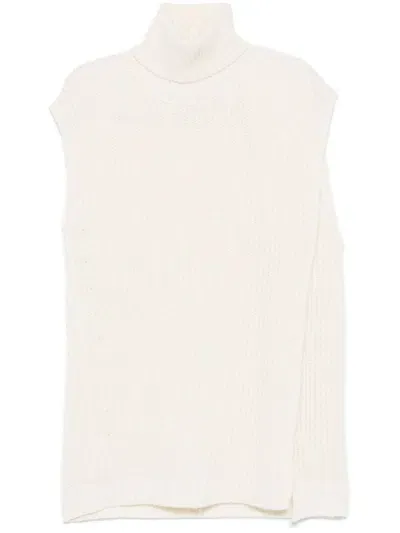 Alysi Fisherman's-knit Vest In White