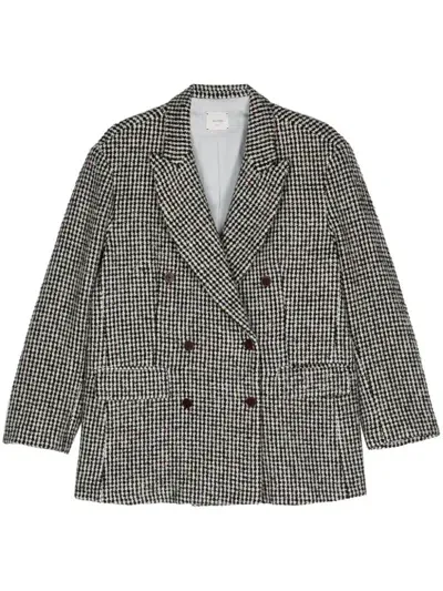 Alysi Houndstooth-pattern Coat In Black