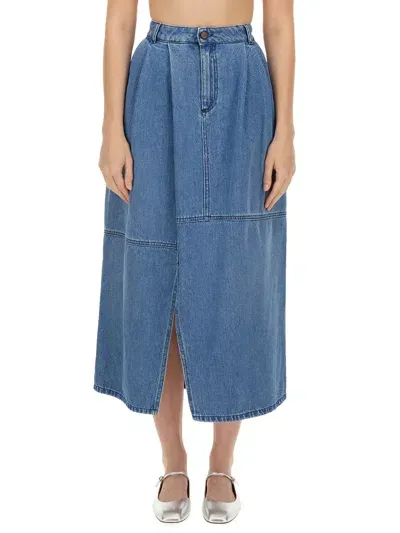 Alysi Midi Skirt In Denim