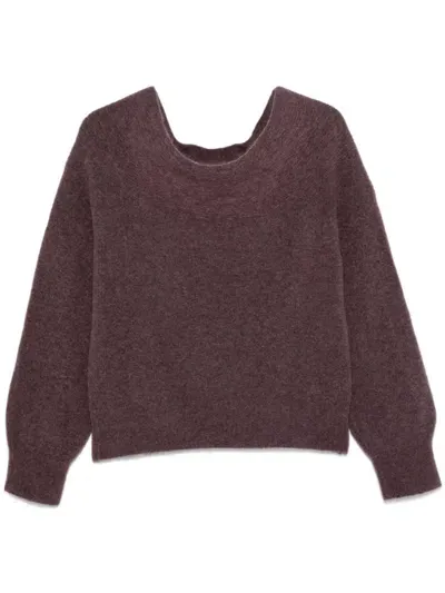 Alysi Off-shoulder Sweater In Purple