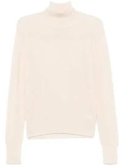 Alysi Openwork-trim Sweater In Neutrals