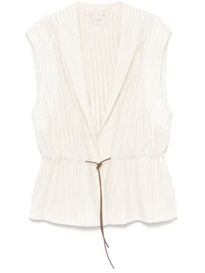 Alysi Pinstripe Gilet In Neutrals