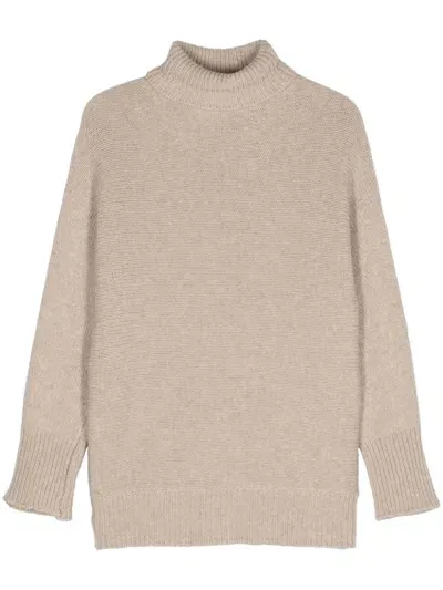 Alysi Roll-neck Jumper In Beige