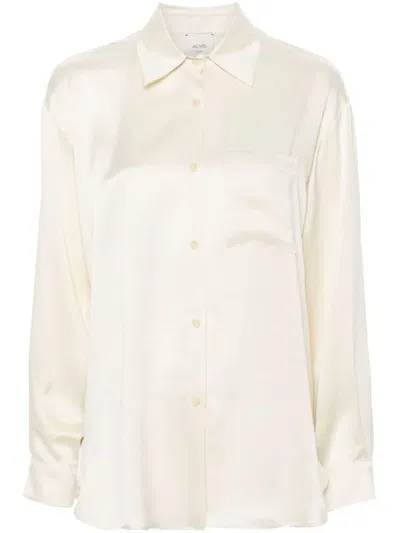 Alysi Satin Shirt In Neutrals