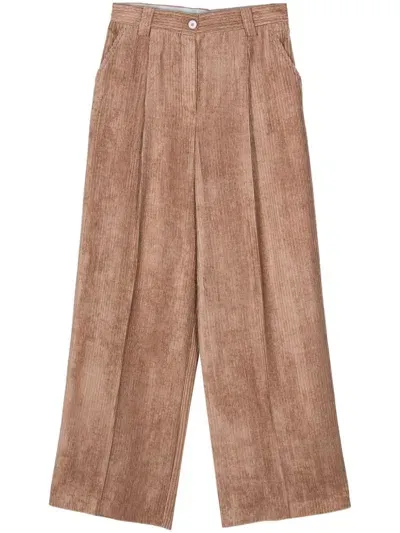 Alysi Straight Trousers In Brown