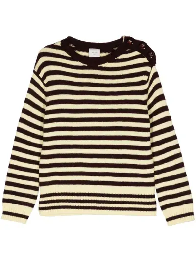 Alysi Stripe-pattern Sweater In Beige