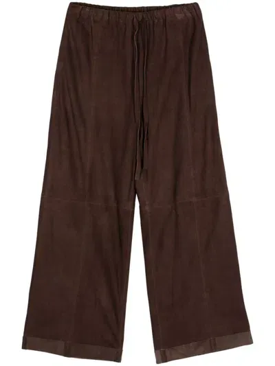 Alysi Suede Trousers In Brown