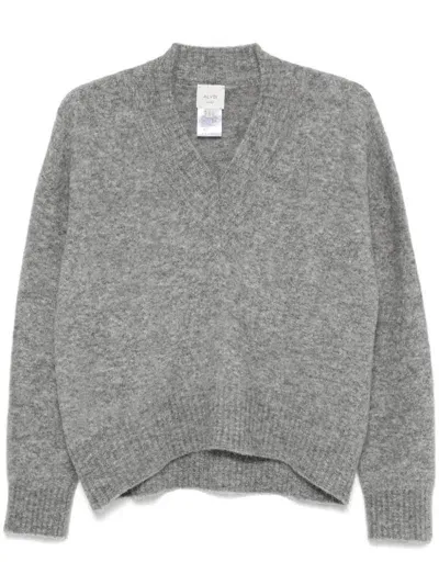 Alysi V-neck Sweater In Grey