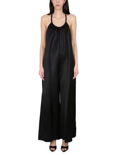 Alysi Sleeveless Round Neck Jumpsuit In Black