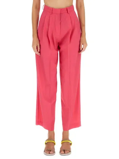 Alysi Wool Pants In Fuchsia