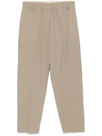 Alysi Wool Trousers In Neutrals