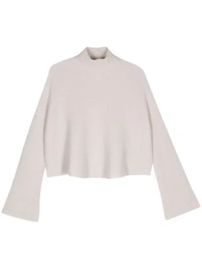 Alysi Wool Turtle-neck Jumper In White