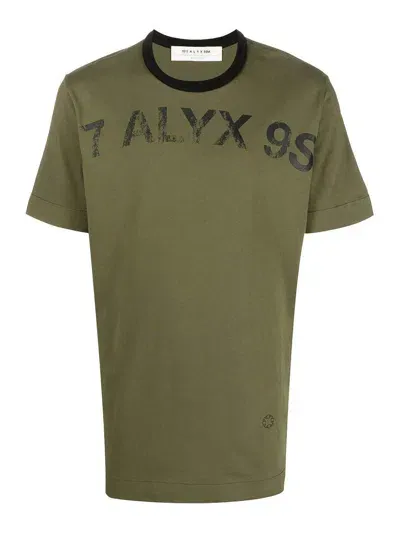 Alyx Logo-print Cotton T-shirt In Dark Green