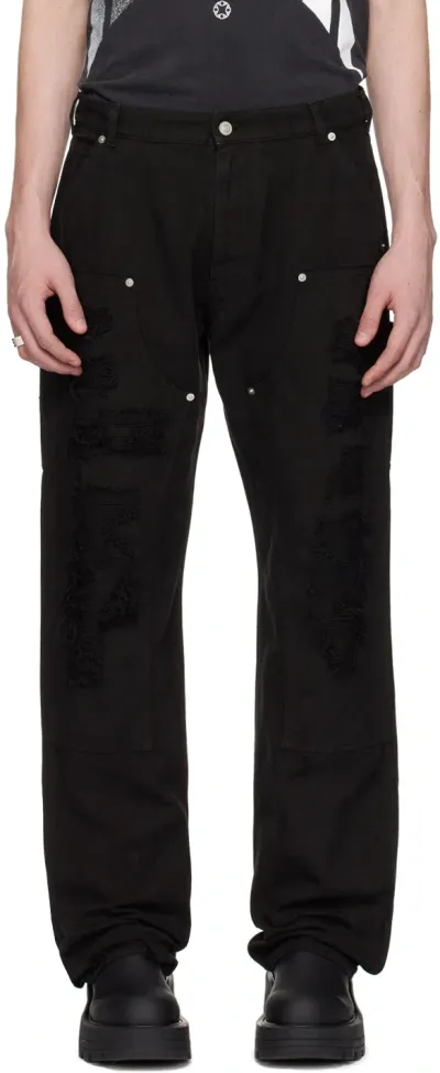 Alyx Black Destroyed Trousers In Blk0003 Black