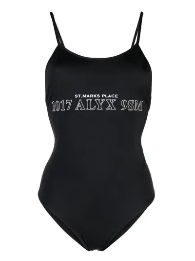 Alyx Logo-print Low-back Swimsuit In Black